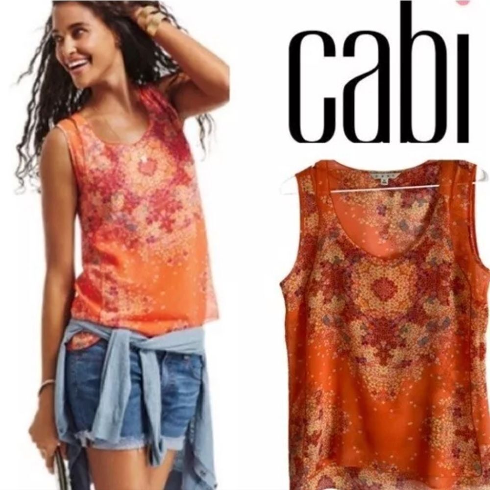 CAbi Sheer Floral Top